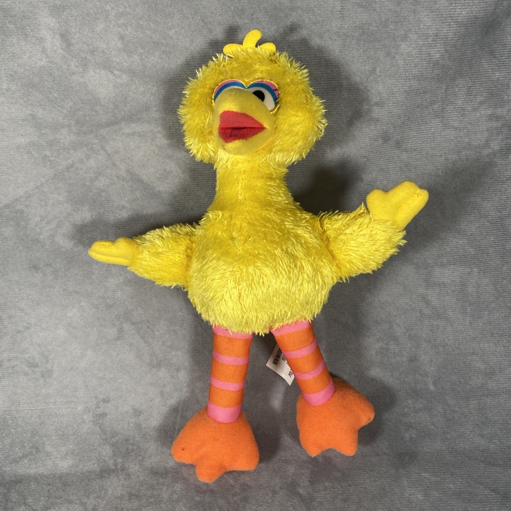 Hasbro Sesame Street Big Bird Plush Small Yellow Orange Pink Washable 2013